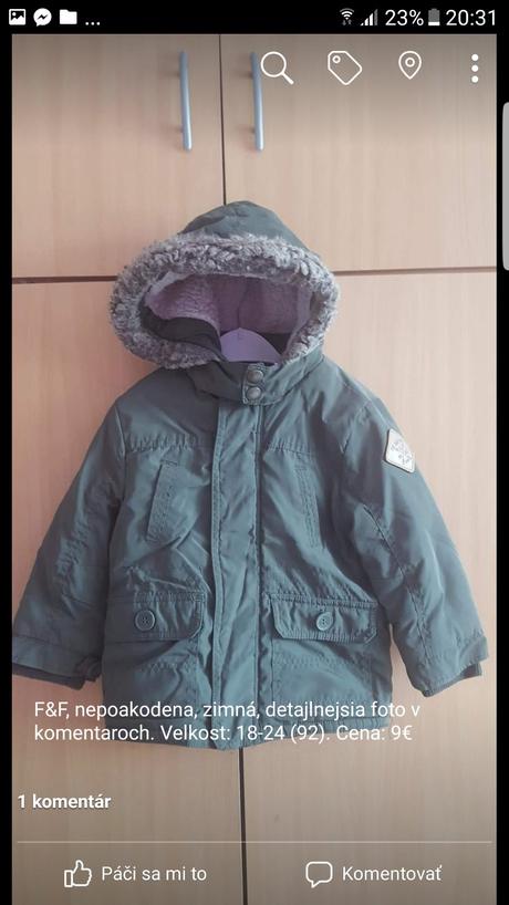 Zimná bundička, f&f,92