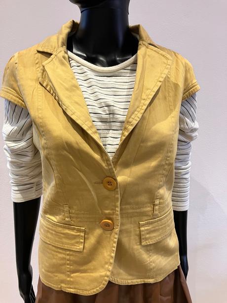 Dámska horčicová vesta, s