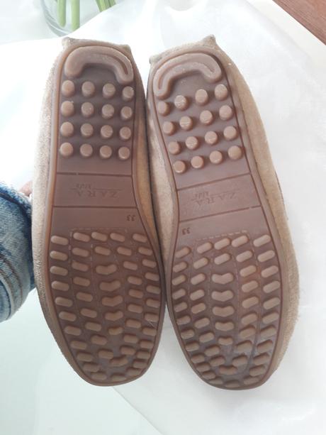 Mokasiny z brusenej koze 2x pouzite, zara,33