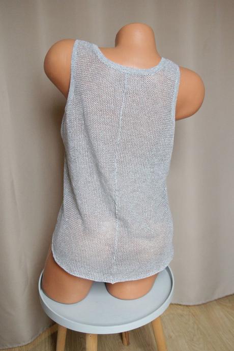 Sieťovaný šedo strieborný top s, s