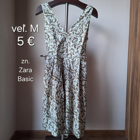 Letné šaty s vreckami a zaväzovaním na chrbte, zara,m
