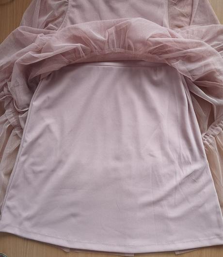 Ružové tylové šaty s trblietkami, lindex,122