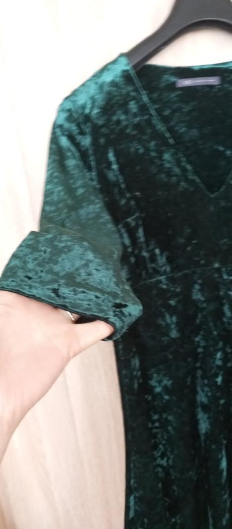 Dámske velurove šaty smaragdovozelne l, marks & spencer,l