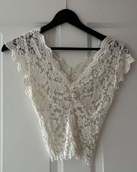 Bledý čipkovaný top zara, xs/s, zara,xs