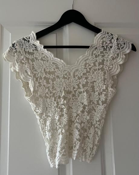 Bledý čipkovaný top zara, xs/s, zara,xs
