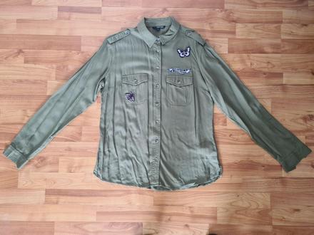 Zelená blúzka s našivkami, tally weijl,m