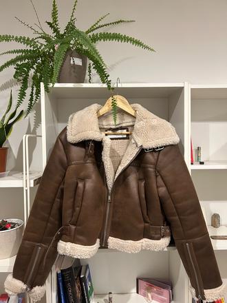 Koženková zimná bunda, l