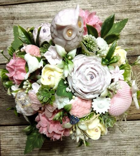 Voňavá mydlová kytica s hortenziami,