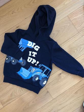 Modra mikina s bagrom, c&a,98