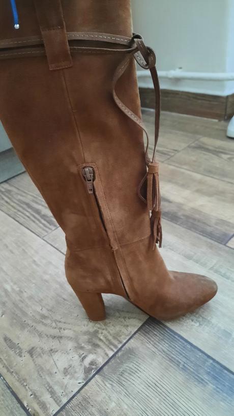 Čižmy z brúsenej kože, zara,35