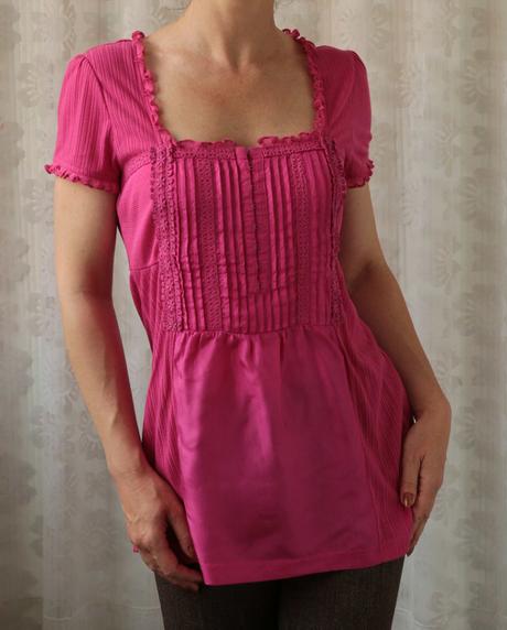 Ružová tričkobluzka s háčikmi next veľ.40, next,l