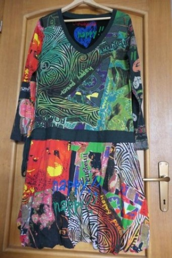 Desigual happy krasne svieze kvalitne saty l/xl, desigual,l