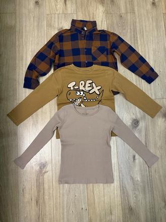 1x košela, 2x tričko s dlhým rukávom, lindex,122