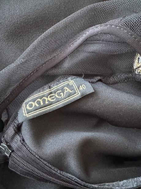 Omega čiene púzdrové šaty s čipkou, l