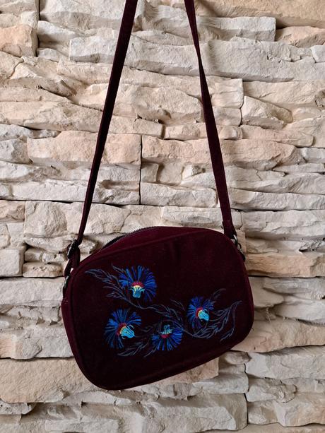 Semišová bordová kabelka reserved, reserved