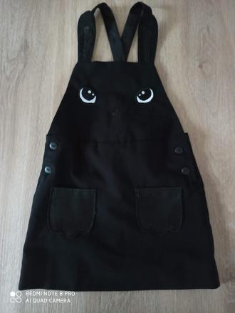 Macickove šaty cierne, h&m,110