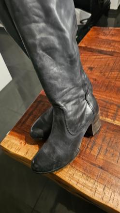 Kožené sivé čižmy talianske, 37