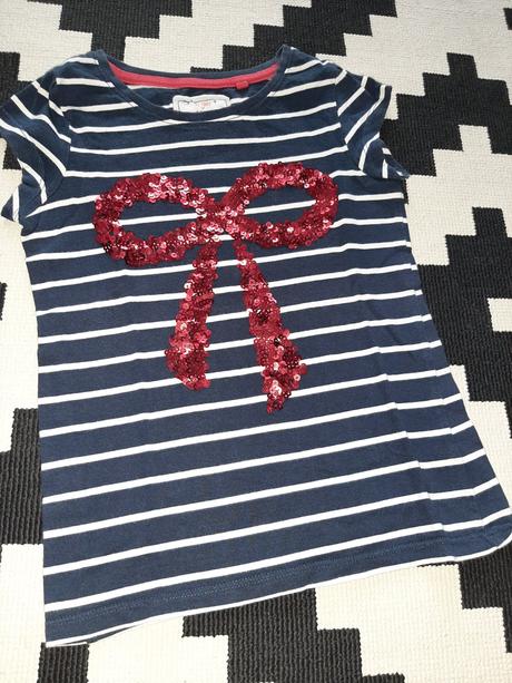 Nádherné pásikové tričko next s mašľou 6-8r., next,128