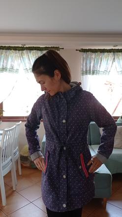 Mikina bunda prechodná dlhšia gulicky, l