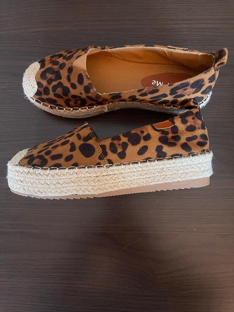 Tigrované espadrilky na platforme, 37