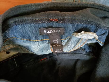 Tehotenské rifle, menčestráky a riflová sukňa, h&m,42