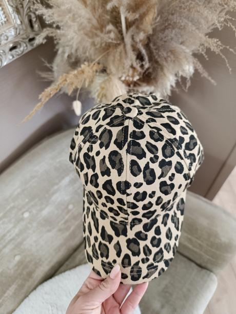 Šiltovka s leopardím vzorom, svetlo- béžová, 