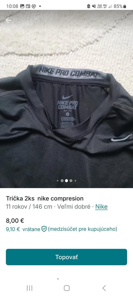 Trička 2 ks, compresion, nike,146