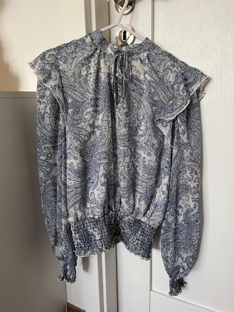 Blúzka so vzorom a viazaním na krku, reserved,s