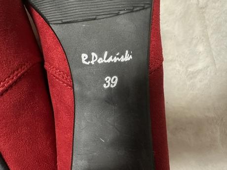 Čižmy nad kolená vínovo červené r.polaňski, 39