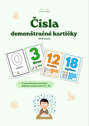 Čísla v anglickom jazyku - demonštračné kartičky, 