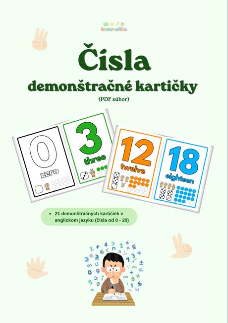 Čísla v anglickom jazyku - demonštračné kartičky, 