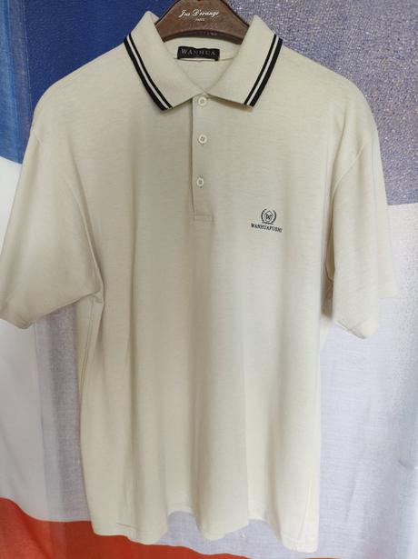 Smotanová polokošeľa s čiernym lemom, xl