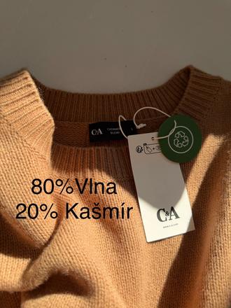 Luxusný sveter premium kašmír, vlna, c&a,xl