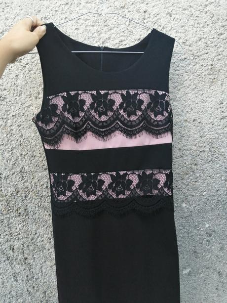 Čierne šaty s čipkou, m