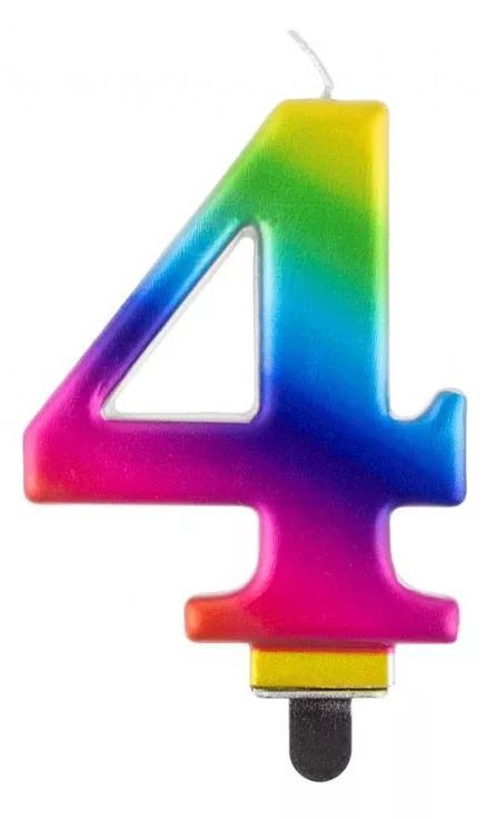Sviečka č.4 dúha - skladom, mlg115208,
