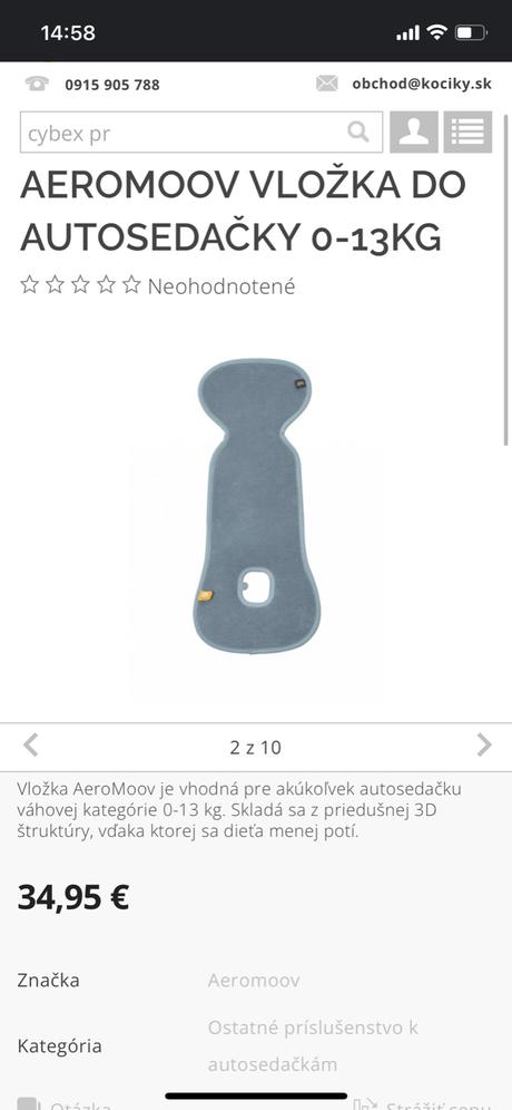 Podložka do kočíka alebo autosedačky, 