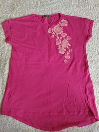 Ružové ruzickove tričko, benetton,164