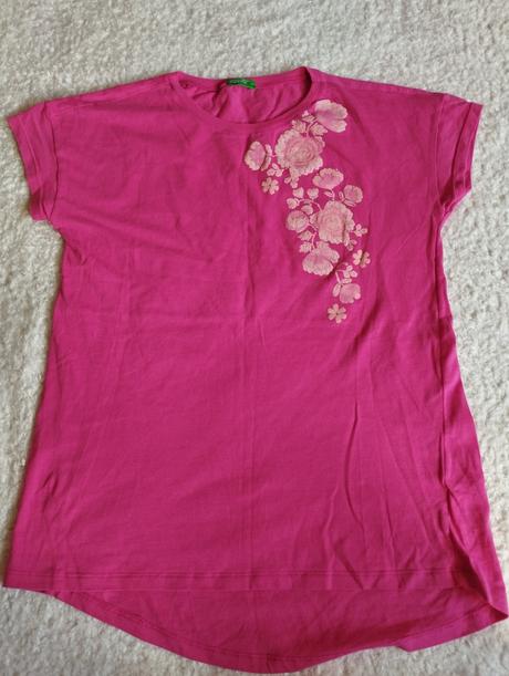 Ružové ruzickove tričko, benetton,164