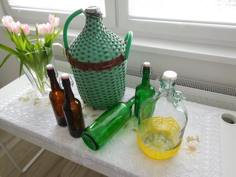 Sklo opletené / čisté fľaše zelené, hnedé,, 