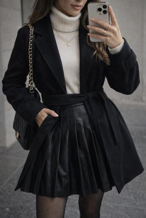 Štýlová plisovaná koženková sukňa tally weijl, tally weijl,s