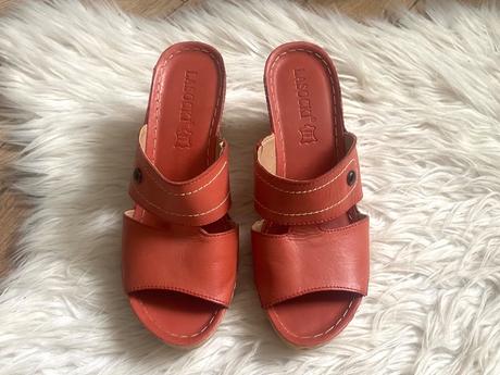 Kožené šľapky na platforme lasocki, lasocki,38
