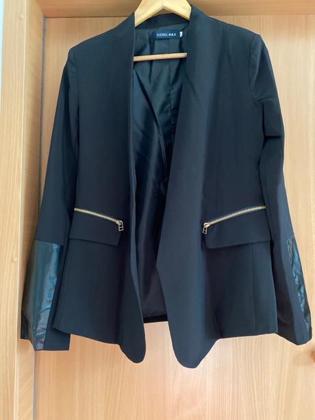 Čierne sako bez zapínania, xl