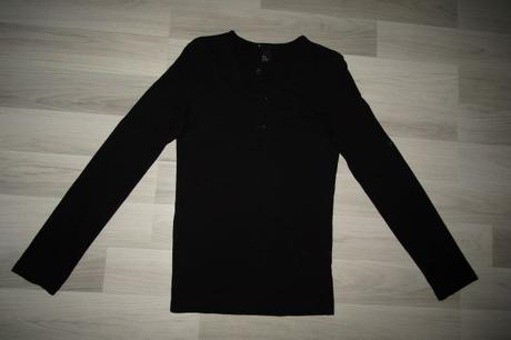 Nátelník- tričko s dlhým rukávom s roll-up rukávmi, h&m,164