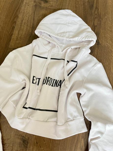 Biela crop mikina, gate,m