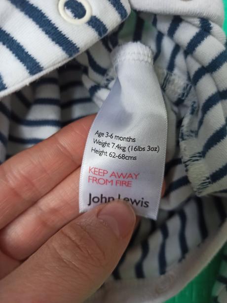 Pyžamá 3ks, john lewis,68