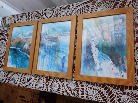 Obraz 3x, v drevenom ráme, 