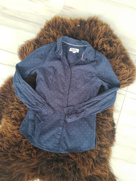 Dámska bodkovaná košeľa xs/s, clockhouse,xs