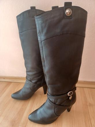 Čierne kožené čižmy, 37