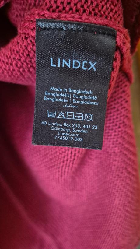 Bordový pulóver l, lindex,l