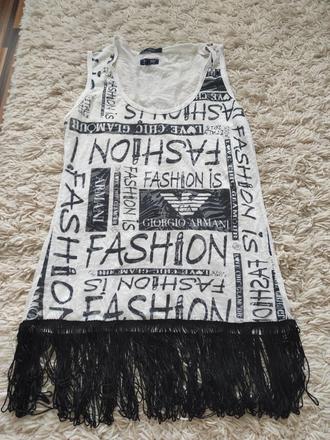 Armani tenké tričko so strapcami, armani,m